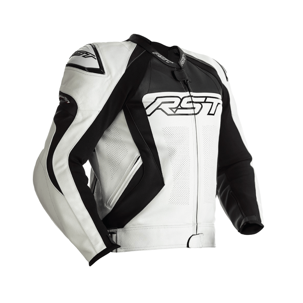 RST Mc-Lederjacke Tractech Evo 4 CE Weiß /Schwarz 