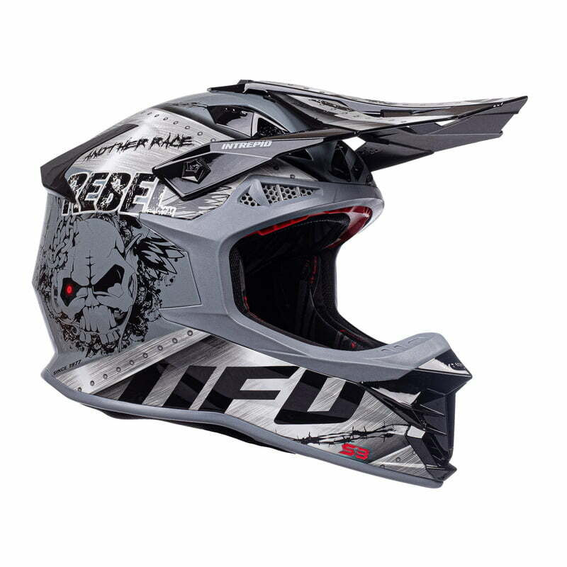 UFO Cross MC Helmet Intrepid Rebel Metal