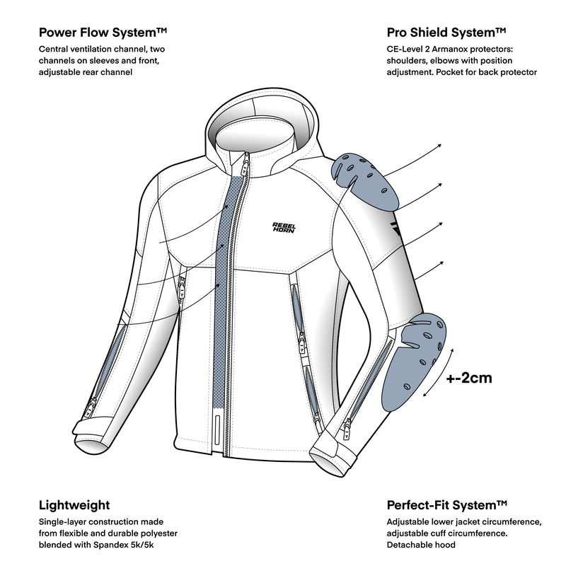 Rebelhorn Softshell Mc-Jacket Slash Schwarz