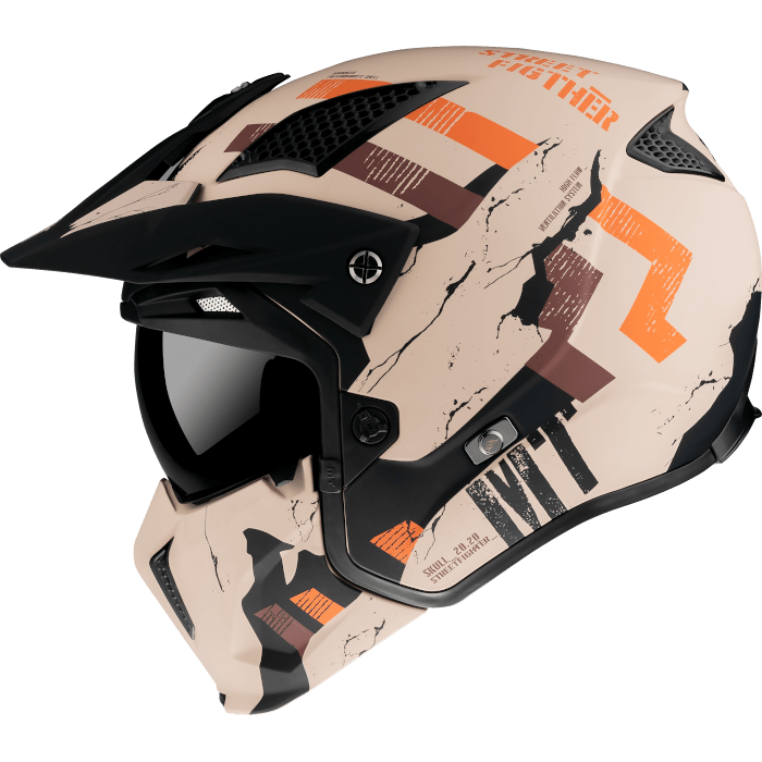 MT -Helme öffnen MC Helm Streetfighter A14 Matt Orange