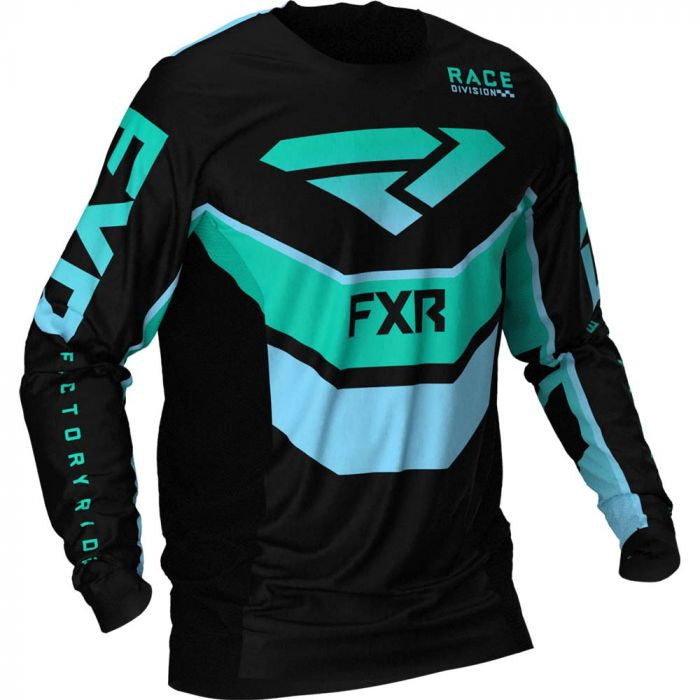 FXR Podium mx Kreuzpullover 21 Schwarz /Minze /Himmelblau