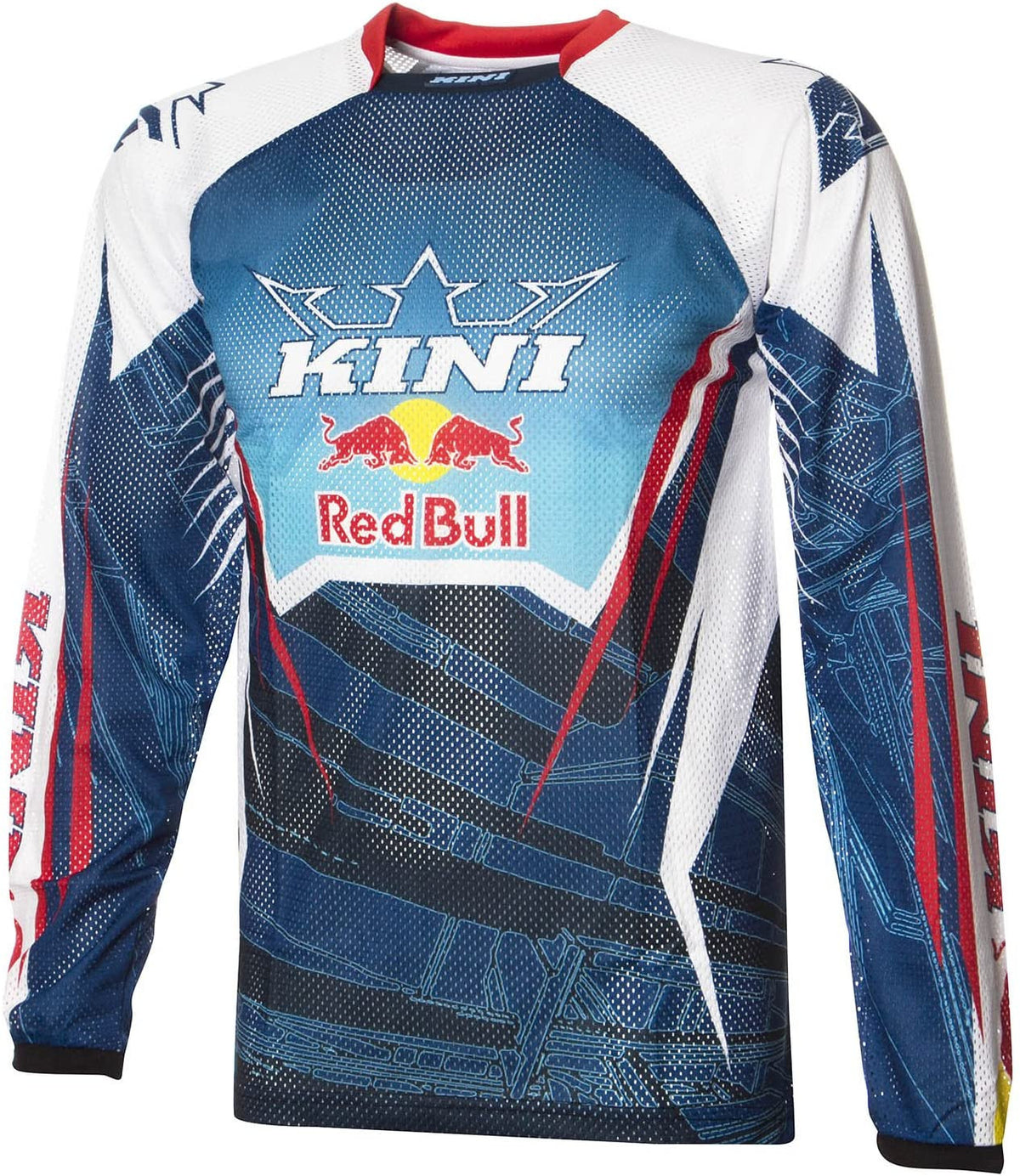 Kini Red Bull -Wettbewerb Hemd Navy White Lüftete