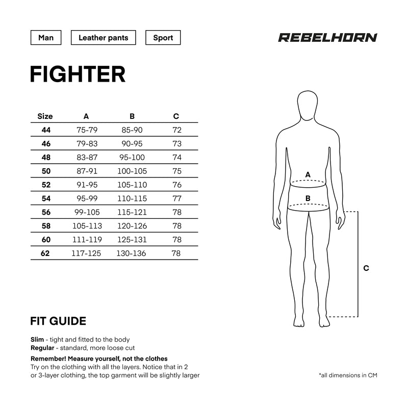 Rebelhorn mc-leather pants fighter black /red