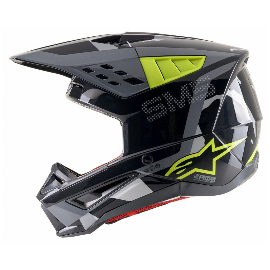 Alpinestars Cross MC Helm S-M5 Rover Schwarz /Grau /Gulfluo