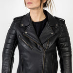 Ozone lady mc-leather jacket ramones modern black